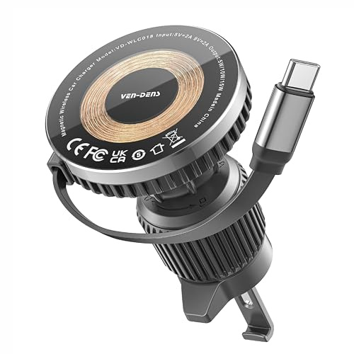 Magnetic Wireless Car Charger Mount For iPhone 17 Air 17 Pro Max 17 Pro 17e 15W Fast Charging Car Holder Dashboard Vents Phone Mount Transparent Wireless Chargers Compatible For Qi Enabled Device