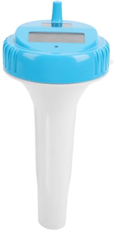 Luocute Medidor Inalámbrico Flotante Digital Solar para Piscina, Monitoreo las 24 Horas Impermeabilización IP68 Lecturas Precisas Portátiles Pantalla Rápida Construcción ABS de Larga