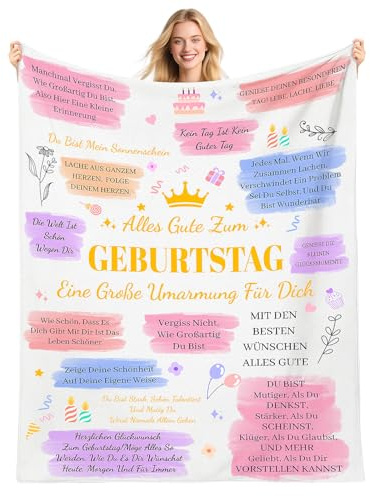Migliore coperta regalo di compleanno, 150 x 200 cm, coperta personalizzata, regalo di compleanno, super morbida, coperta in flanella, regalo per donne, fidanzata, mamma, sorella, figlia