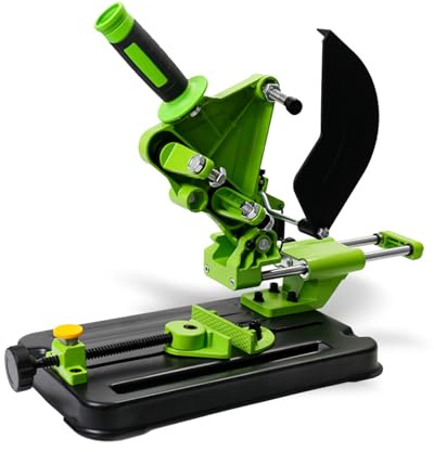 Universal Angle Grinder Stand with Cast Iron Base for 100-125mm Grinders | Features a heavy-duty iron base and aluminum bracket. Provides smooth sliding cutter support for 100-125mm angle grinders