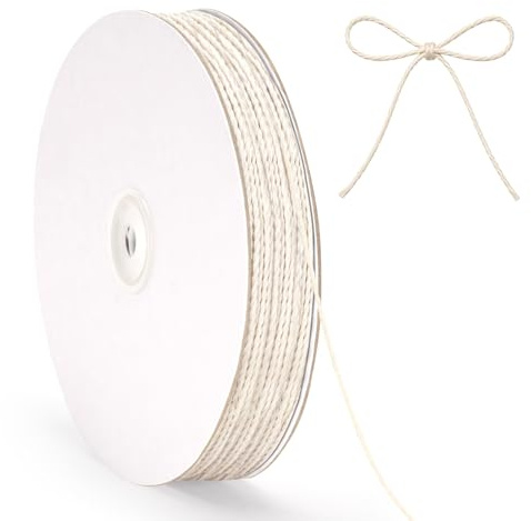 G2PLUS 100m Cuerda de Algodón Beige: 2mm Cordel Natural en Bobina de Cartón, Hilo para Macramé, Cocina, Asados, Manualidades, DIY, Envolver Regalos y Decoración