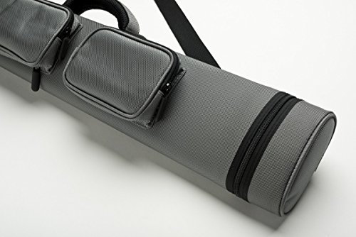 Cuel Billard-Köcher Sport silber 2/4 für Pool-Billard-Queues, mit Schultergurt, Tragegriff und zwei Seitentaschen für Billardzubehör