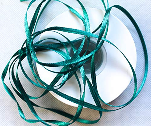 CaPiSo 100m Satinband 3mm Schleifenband Geschenkband Dekoband Satin Hochzeit Weihnachten Weihnachtsband (Dunkles Türkis)