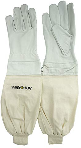 APIFORMES Ziegenleder Imker Handschuhe mit Gummi - XXL - leicht Grau | Echtes Leder | Bienen Schtichschutz | Imker | Imkereibedarf | XXL