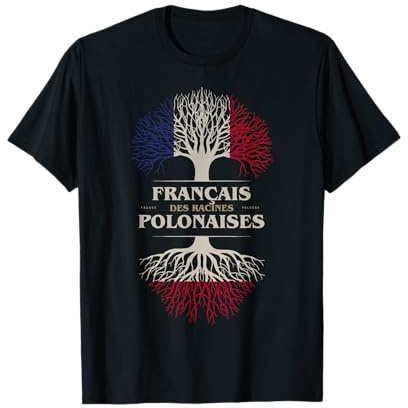Français des Racines Polonaises Arbre Vie Pologne Drapeau T-Shirt