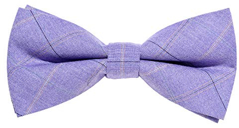 MASADA Pajarita a cuadros Lila – de ajuste continuo, elaborada a mano con cierre de gancho - 12 x 6 cm