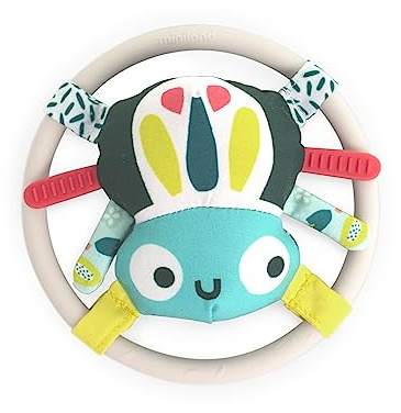 Miniland Feel to Learn Spider Teether Rattle for Infant and Toddlers from 0 to 6 Months