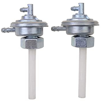 GOOFIT 2 Stück Motorrad Benzinpumpe Ventil Benzinhahn mit Filter Niederspannungsschalter Ersatz für GY6 49cc 50cc 60cc 70cc 80cc 90cc 110cc 125cc 150cc 200cc 250cc ATV Go Kart Moped Roller