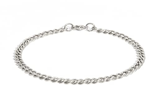 Made by Nami Herren-Armband aus Edelstahl - Silber-Armband Männer in versch. Größen & Farben - Cuban Link Armkette - Dezenter Herren-Schmuck - Geschenk-Idee für Ihn (Silber, 18cm, 4mm)