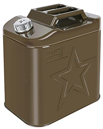 BHBXZZDB Kraftstoff-Kanister Profi für Benzin, Diesel und Andere Gefahrgüter, Metallkanister Reservekanister, Oliv, 10L,20L,25L,30L,40L,50L