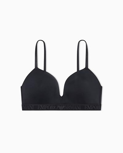 EMPORIO ARMANI vadderad triangel-BH för kvinnor, Svart, XL
