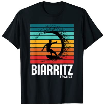 Surf Biarritz Frankreich Strand Vintage Retro Surfen T-Shirt