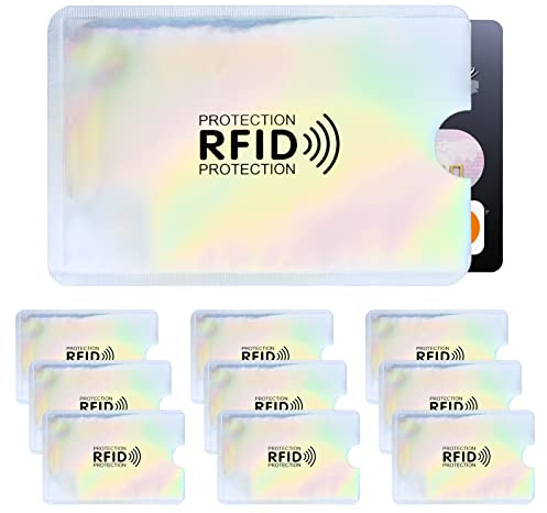 Xzeemo 10 Pezzi Custodie Schermatura per Carte di Credito, Protettiva RFID, Anti Smagnetizzazione Casi di Carta per Carta d'identità