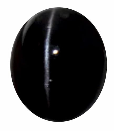 Tejvij And Sons Schwarzer Katzenaugenstein mit 3 bis 12,50 Ratti, Originalzertifizierte AAA-Qualität, für Uni, schwarzes Vaiduriya-Katzenauge, Chrysoberyll, Katzenauge, Kristall, Katzenauge