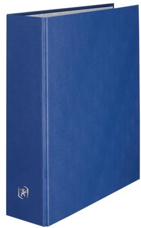OXFORD Balacron Ordner A4XL, Rücken 80 mm, 4 D-Ringe, Umschlag mit Karteneinband aus PVC, Marineblau, 10 Stück