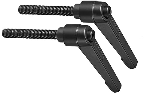 CoCud Klemmhebel Griffe M8 x 60mm Stecker Gewinde Einstellbar Schnellspanner Verriegelung Drehend Bolzen Knöpfe Schwarz - (Verwendung: für Drehmaschinen) 2Stk