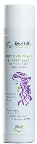 Shampoo Rinforzante e Lucentezza per uso frequente - Nichel Free e Nichel tested - Per tutti i tipi di capelli, Cute Sensibile e strutture Molto stressate. Prodotto Bio con Gradevolissima fragranza.