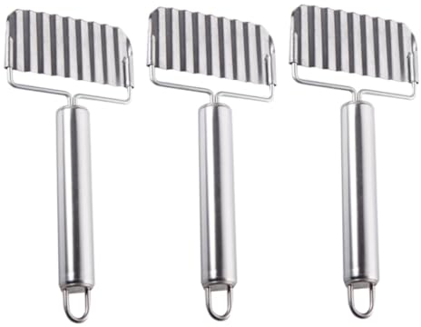 Cabilock 3piezas Cortador Ondulado De Papas Fritas Cuchillo De Acero Inoxidable Para Patatas Herramienta De Cocina Para Hacer Chips De Patatas