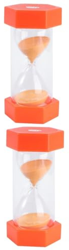 PRETYZOOM Reloj De Arena con Temporizador De 20 Minutos 2 Unidades Bonito Adorno para Niños Niñas Y Hexagonal Naranja.