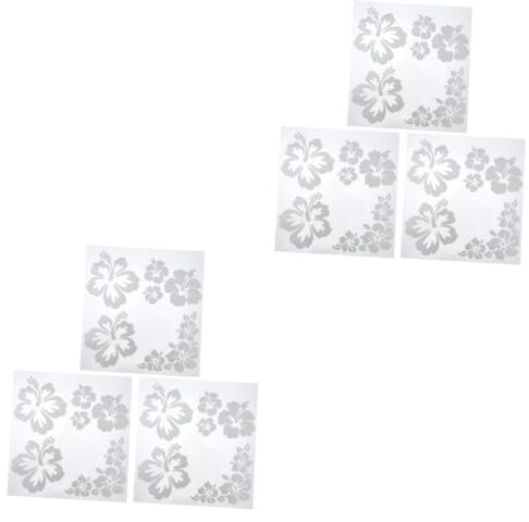 SOLUSTRE 6sätze Hibiskus Auto Aufkleber Wasserdichte Car Decals Pet Material Fahrzeug Dekoration Für Individualität Für Autoliebhaber