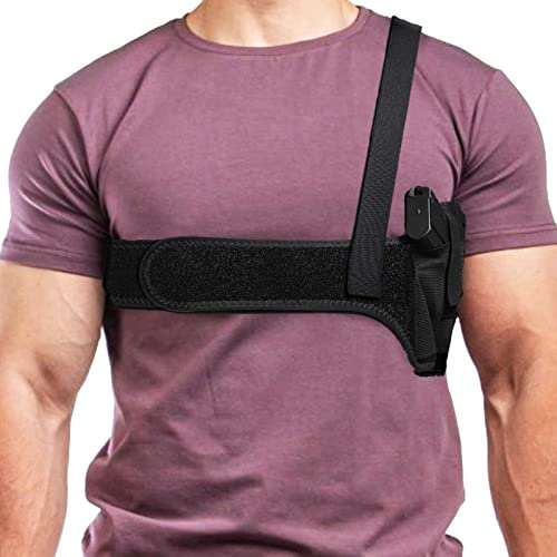 ANSNOW Pistolenholster, Verdecktes Taktischesenholster, Universelles Schulterholster, Achselholster Links Und Rechts, Verstellbare Riemen, Füre Airsoft Männer Frauen Selbstverteidigungstraining/45 Z