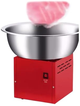 Cotton Candy Machine Commercial Use Fully Automatic Fancy Cotton Candy Machine for Entrepreneurship and Stall Setting Retro Vintage (Red)