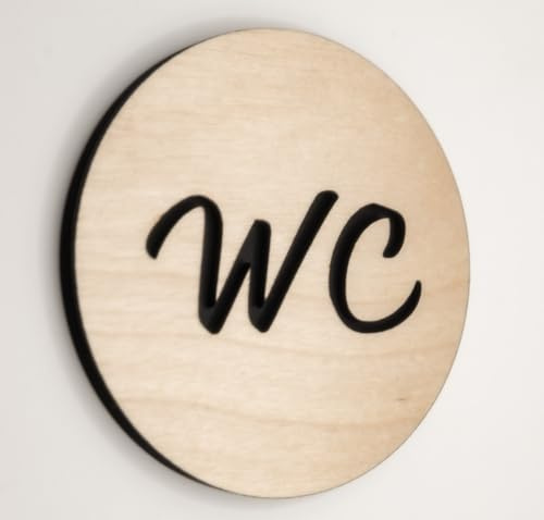 NOIR.DESIGN Cartello unisex per porta del WC, per cambio del bambino, accessibile ai disabili, di genere neutro, bagno, ufficio, hotel, pub, ristoranti, autoadesivo, 9,5 cm