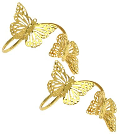 Cabilock 4 Sätze Butterfly-serviettenschnalle Hochzeitslaken Wedlock Geschenkeidee Tischaccessoires Tischdeko Serviettenhalter Für Party Hochzeit Serviettenhalter Metall Golden 2 Stück * 4
