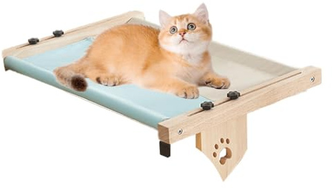 Appendiabiti per gatti grandi, amaca per gatti per davanzale della finestra, mensola in legno, per davanzale della finestra, per gatti, davanzale della finestra, regolabile, per gatti, lettino da