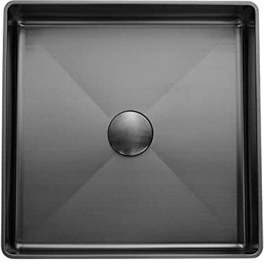 Lavandino da appoggio per il bagno, lavabo da appoggio in acciaio inox nero, lavabo da appoggio quadrato per il bagno, lavabo da appoggio sopra il piano, lavabo da appoggio per il bagno, mobiletto per