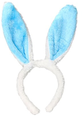 Hasenohren Haarreif Hasenohren-Stirnband Bunny Plüsch Hasen Ohren Haarreifen Kaninchen Ohr Haarband Ostern Karneval Cosplay Party Hasenkostüm Erwachsene Kinder Kaninchenohren Kopfschmuck (Blau)