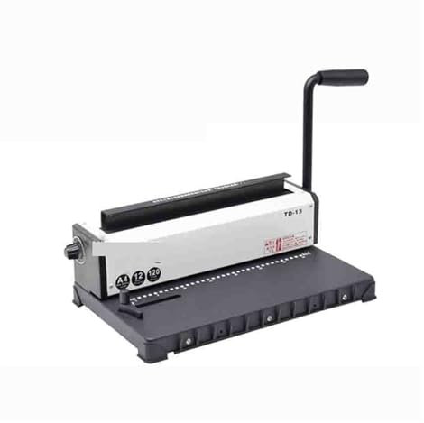 KOROBIE Machine à Relier, Perforatrice à Anneaux en Fer à Double Bobine TD-13, 34 Trous, for Calendrier de Bureau, 4 x 4 mm pour projets à Domicile ou au Bureau