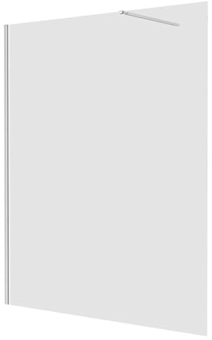 GALYON IMEX Fast duschskärm – SCREEN PRO duschpanel med härdat glas, aluminiumprofil, EVA-stödstång och tätning, vägginstallation, modern design (ROMAD, 90 cm)