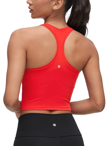 CRZ YOGA Butterluxe Racerback Crop Tank | Yoga, Extremely Soft, Tight Fit, Scoop Neck, Sleeveless Tops for Women