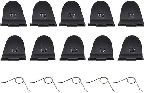 HeyNana, Lot de 5 paires de boutons L2 R2 avec ressorts de gâchette de rechange pour manette PS4, noir