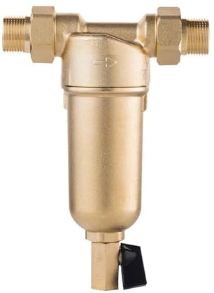 Prefiltro de agua caliente Sistema purificador de latón completo Prefiltro de malla de acero inoxidable con indicador de agua caliente Con alta tasa de filtración y alto caudal(Whole brass,25MM 0.75 i