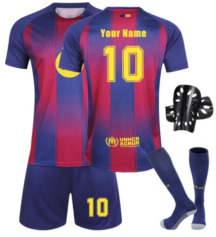 Personalisiertes Barca Heimstil 25/26 Trikot Fußballtrikot für Kinder Erwachsene Fussball Jersey Football Trikots mit Name Nummer