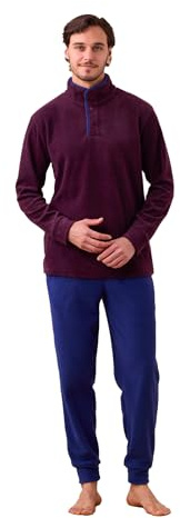 Noidinotte - Pigiama Uomo Invernale in Micropile Articolo Spina. - L Bordeaux