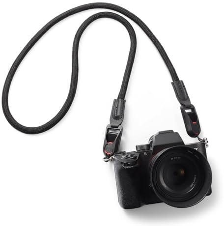 COYUN 1 pcs Correa de Cámara, Correa para Cámara de Nailon, Correa para el Hombro Antideslizante para Cámara, Correa de Cámara Ajustable, Correa Cuello de Cámara, Correa de Videocámara Hombro, Negro