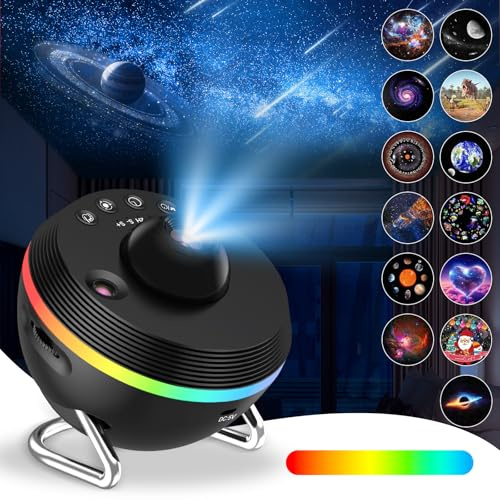 Tryora 13 in 1 Planetarium Projector for Bedroom, Galaxy Planetarium Star Projector with 13 Planet Discs & 6 RGB Light Effects, Galaxy Night Light Starry Sky Projectors with Timer for Adults Kids
