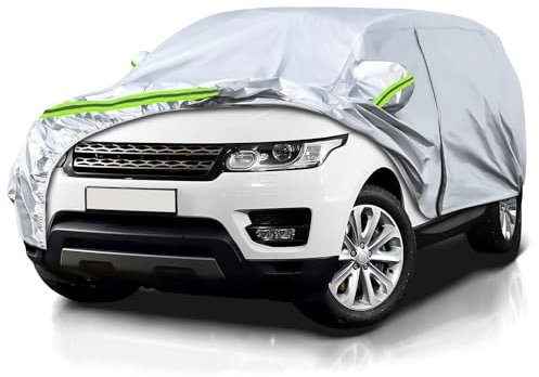 Autoabdeckung Wasserdicht für Land Rover Range Rover Sport 2005-2025 | Vollgarage Autoplane Auto Abdeckplane Allwetter Outdoor Abdeckung für Regen Sonne Staub Schutzhülle, Silber