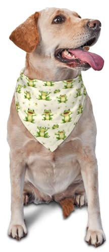 Hundehalstuch mit Frosch-Grün-Motiv, niedlicher Aufdruck, verstellbar, für Katzen und Hunde, Dreieckstuch, Schal, Taschentuch, Zubehör