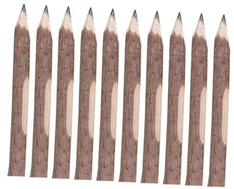 Healeved Lápices de Madera Naturales Corteza Lápices Cortos de 13 CM para Paquete de 10 Unidades para Dibujo y Escritura Decoración para Shower Temática Bosque