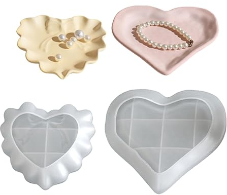 Stampo in silicone robusto per uso alimentare Stampi creativi per la creazione di vassoi quadrati a forma di cuore in gesso in resina stampi in silicone per uso alimentare stampi decorativi in gesso