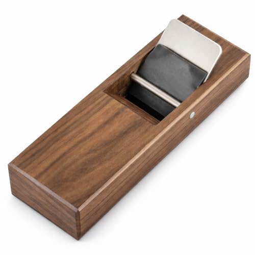 VELORA LANE Ebony Hand Plane for Woodworking, Hand Block Planer Tool Ideal for Chamfering and Smoothing, High-Speed Steel Blades, 7.1 x 2.4 x 1.1in