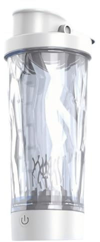 Shaker Proteine Electrique 600ml, Bouteille Mixeur Portable USB-C, IPX4 Gourde Sport, Anti-Fuite, Sans BPA, pour Shakes Protéinés et Substituts de Repas, Mélangeur Automatique Silencieux (Blanc)