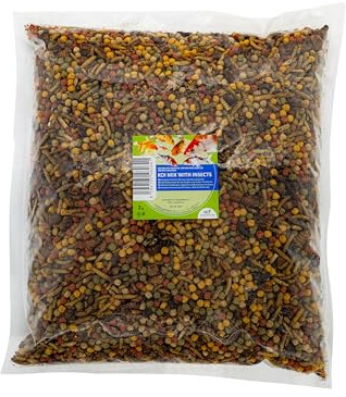 UGF – KOI-blandning med insekter, 2 kg, proteinrik KOI-foder och karpfoder för hälsosam tillväxt och färg – fiskfoder, flytande dammfoder