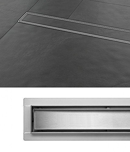 Bodenablauf Madeira 90 cm Duschrinne Edelstahl Siphon Befliesbar Ablaufrinne