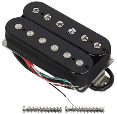 FLEOR E-Gitarren-Tonabnehmer Doppelspulen-Humbucker-Tonabnehmer 50 mm Keramik-Hals-Tonabnehmer – Schwarz