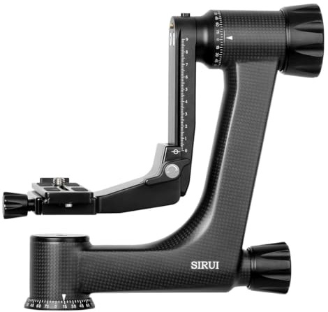 SIRUI PH-30 Heavy Duty Gimbal Tripod Head, Carbon Fiber, Professional Panoramic Head for Cameras, Quick Release Plate, 55.1 lbs/25kg Payload